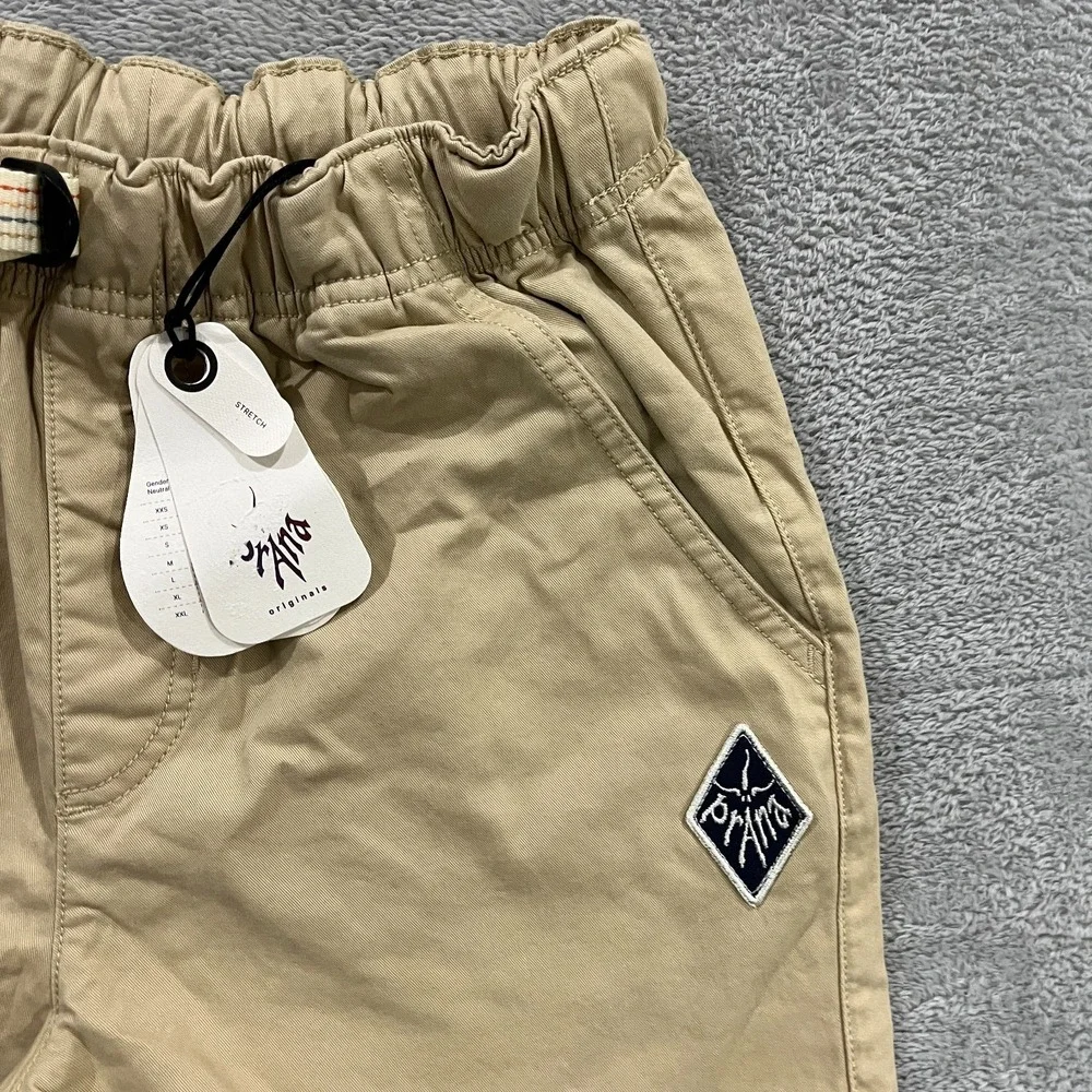 Prana Mojave Chino Shorts Mens 2XS Beige Organic Cotton Stretch Standard Fit